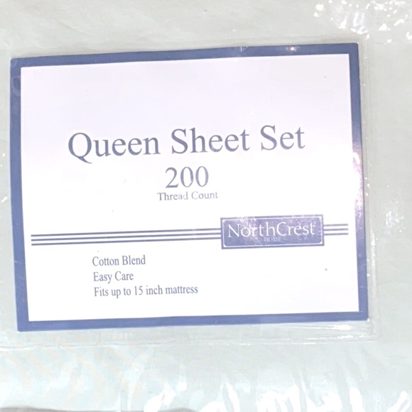 NEW! NORTHCREST Queen Sheet Set 200 Thread Count Cotton Blend Color: Sage - Picture 2 of 8
